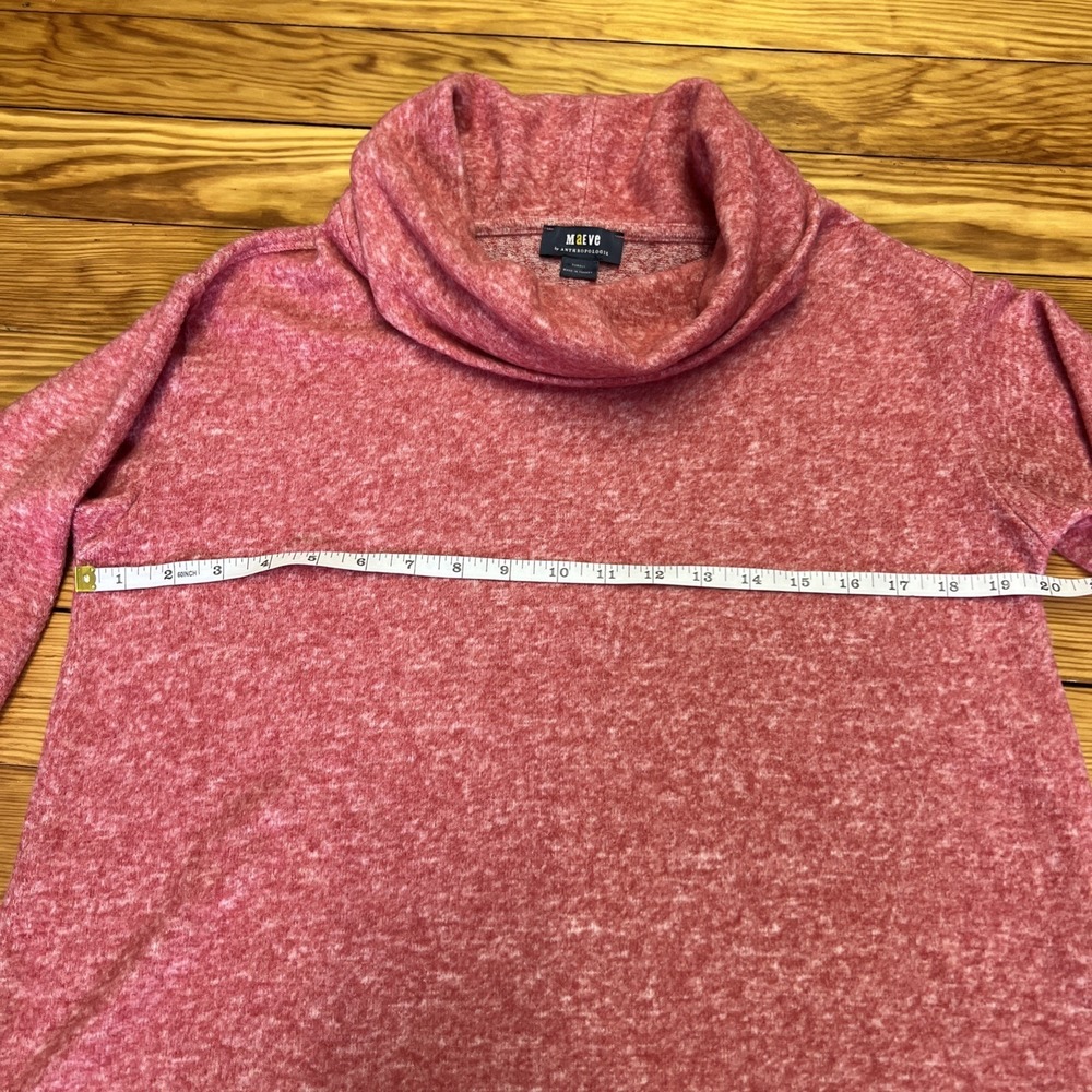 Maeve By Anthropologie Cowl Neck Cozy Fleece Oversized Sweater Red‎ Size XS - Picture 6 of 8